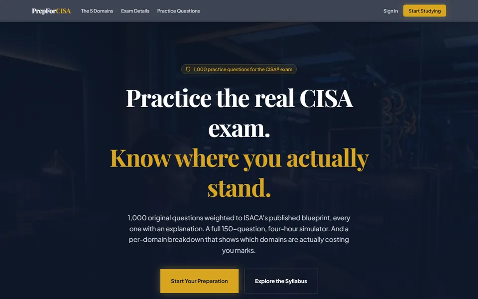 Prep for CISA — screenshot