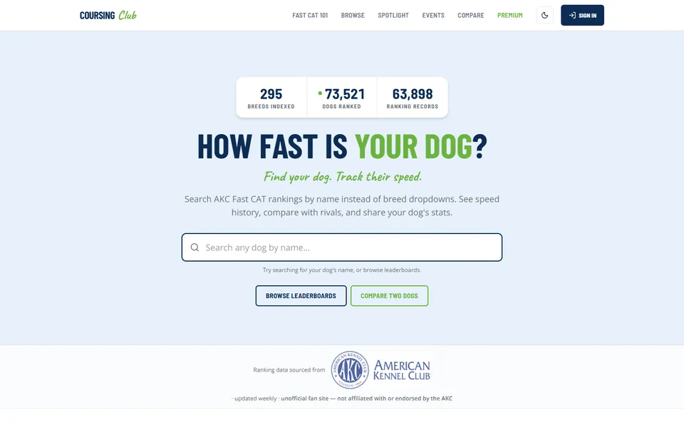 Coursing Club — screenshot
