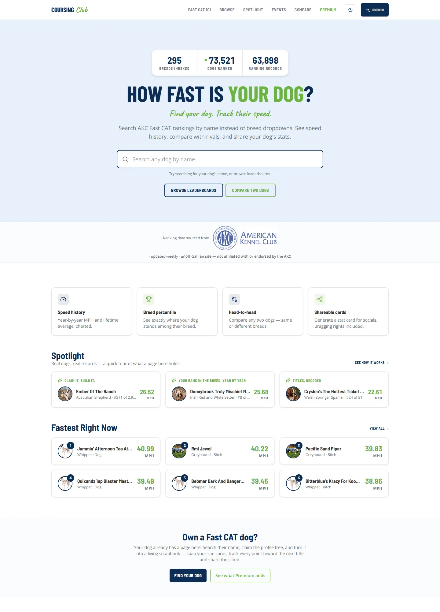 Coursing Club — full-page screenshot