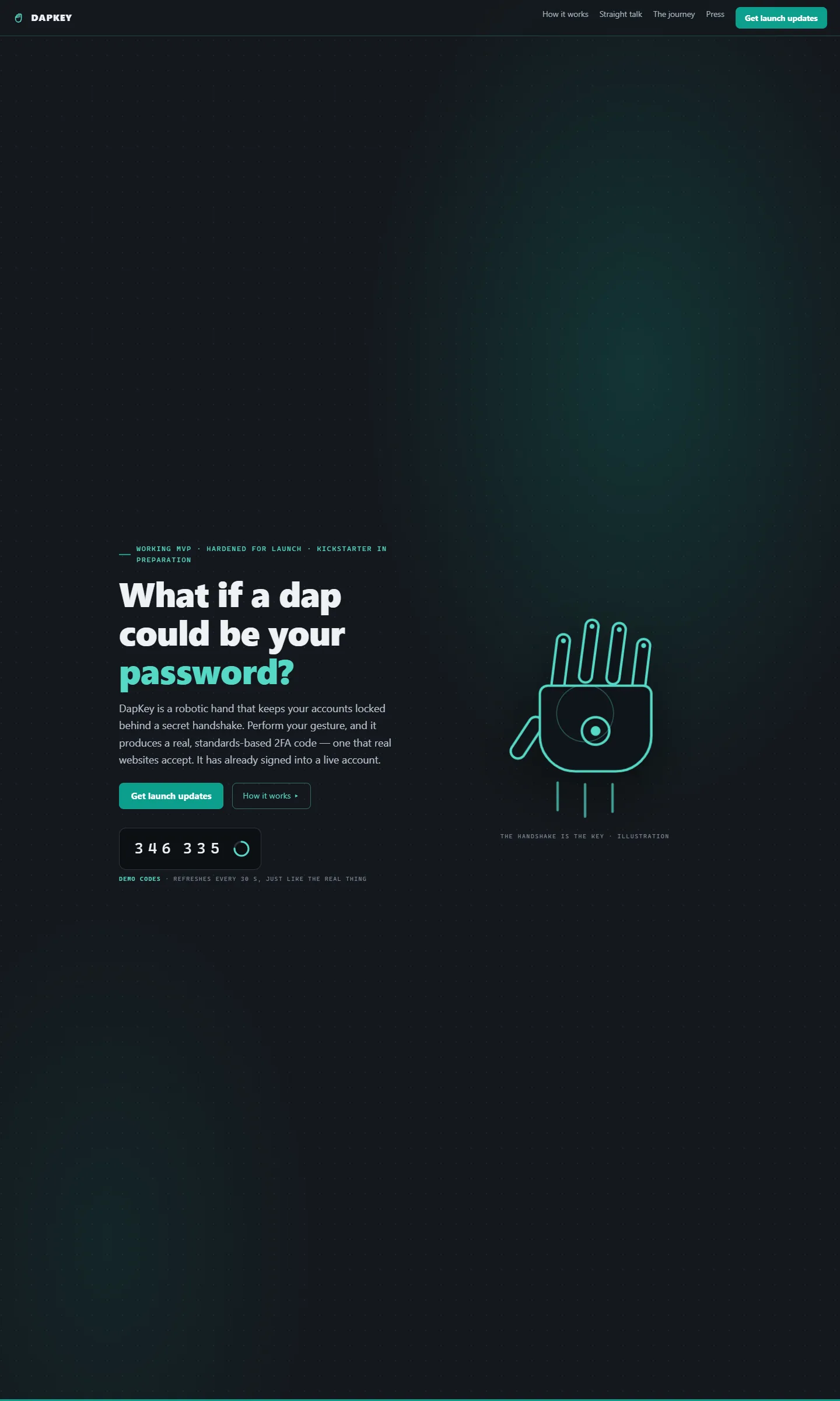DapKey — full-page screenshot